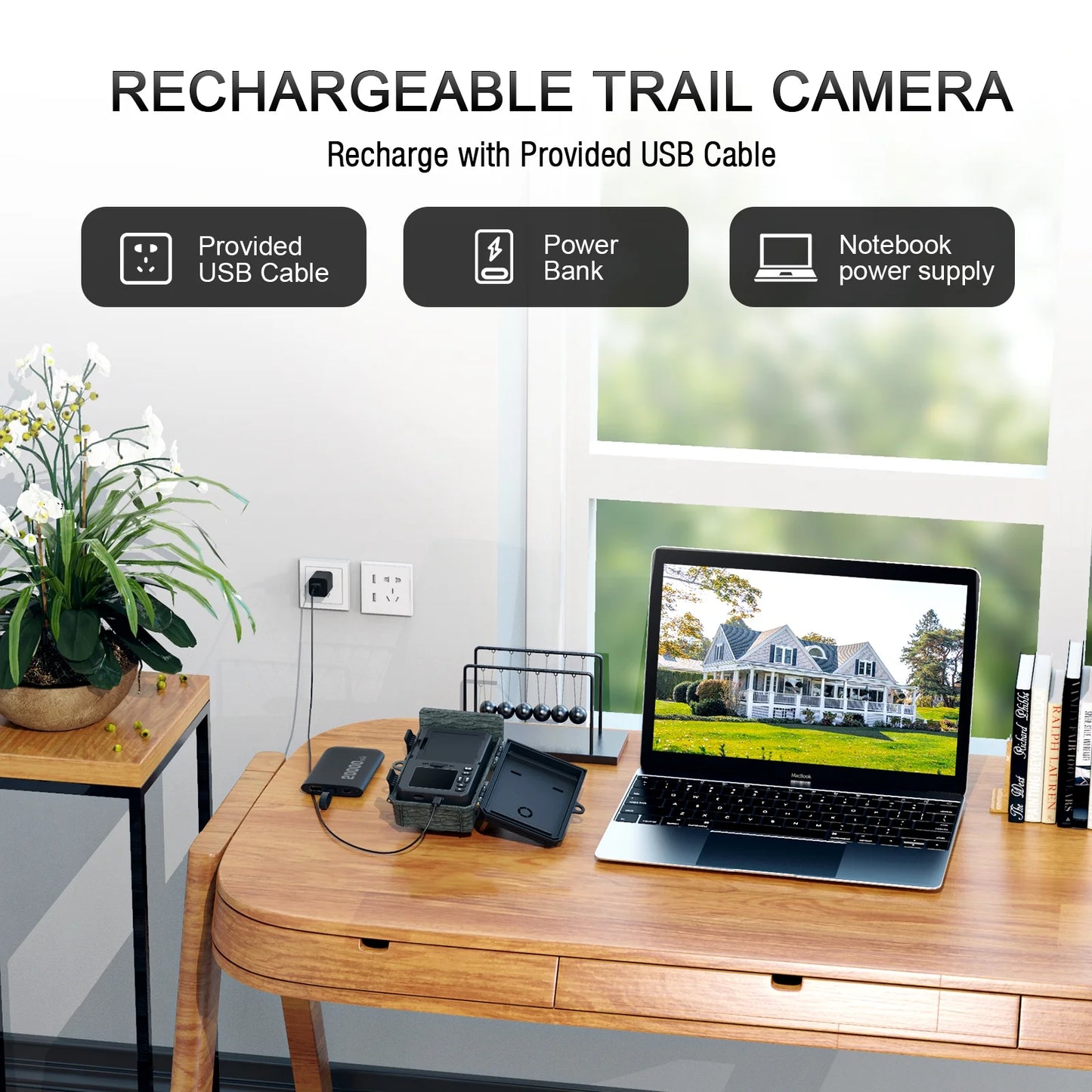 Solar Powered Trail Camera Native 4K 30Fps 46MP Wifi Game Deer Camera 4400Mah Bluetooth Hunting Camera with Infrared Night Vision Motion Activated Waterproof Trail Cam for Wildlife Monitoring