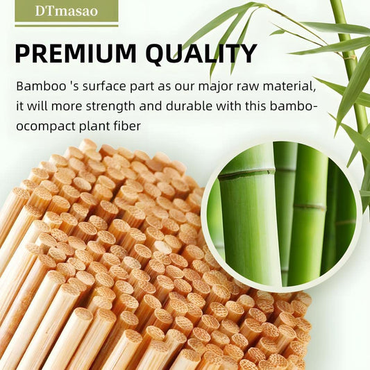 100PCS 10 Inch Bamboo Skewers for Wooden Sticks， Bbq，Appetiser，Fruit，Cocktail，Kabob，Chocolate Fountain，Grilling，Kitchen，Crafting and Party. Φ=4Mm, More Size Choices 6"/8"/10"/12"/36"